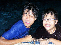 T-shirt in swimming pool